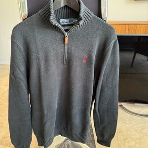 Ralph Lauren Black Zip-Up Sweater for Men